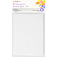 Cards & Envelopes C6 6Pk  03 White