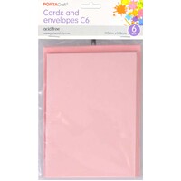 Cards & Envelopes C6 6Pk  17 Ballerina Pink