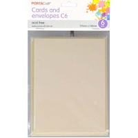 Cards & Envelopes C6 6Pk  04 Cream