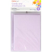Cards & Envelopes C6 6Pk  14 Lilac