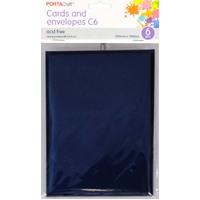 Cards & Envelopes C6 6Pk  12 Oriental Blue