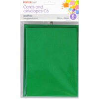 Cards & Envelopes C6 6Pk  09 Xmas Green