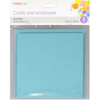 Cards & Envelopes Sq 13Cm 6Pk  10 Sky Blue