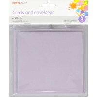 Cards & Envelopes Sq 13Cm 6Pk  14 Lilac