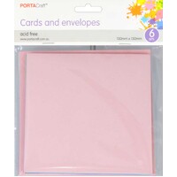 Cards & Envelopes Sq 13Cm 6Pk  20 Mixed Pastel