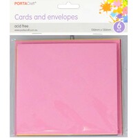 Cards & Envelopes Sq 13Cm 6Pk  21 Mixed Bright