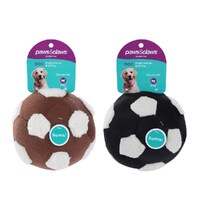 Plush Soccer Ball W  Squeaker Pet Toy 2 Asstd 13Cm