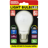BULB 6W LED LIGHT - COOL WHITE - E27 (SCREW)