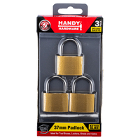 Padlock Keyed Alike Heavy Duty 37Mm 3Pk