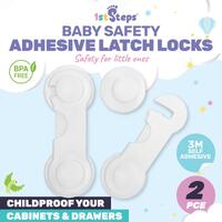 Safety Catch Latch Universal 2Pc 16Cm X 3.5Cm White
