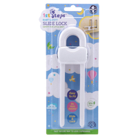 Safety Sliding Lock 1Pc 18.5Cm White Suitable For Mushroom Or D-Shape Handles White