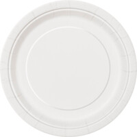 Bright White 8 X 18Cm (7inch) Paper Plates