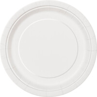 Bright White 8 X 23Cm (9inch) Paper Plates