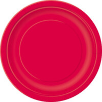Ruby Red 8 X 18Cm (7inch) Paper Plates