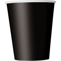 Midnight Black 8 X 270Ml (9Oz) Paper Cups