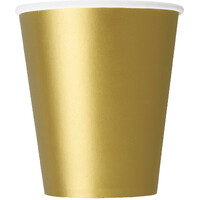 GOLD 8 X 270ML (9OZ) PAPER CUPS