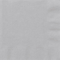 Silver 20 Luncheon Napkins 2Ply 33Cm X 33Cm