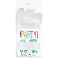 Clear 18 Assorted Reusable Cutlery
