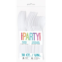 White 18 Assorted Reusable Cutlery