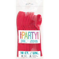 Ruby Red 18 Assorted Reusable Cutlery