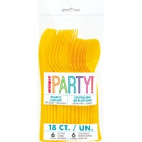 Sunflower Yellow 18 Assorted Reusable Cutlery