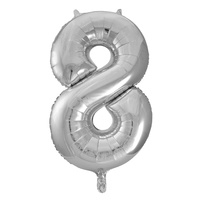 Numeral Foil 34In Pkg- Silver 8