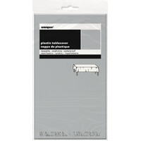 Silver Unique Plastic Tablecover Rectangle 137Cm X 274Cm