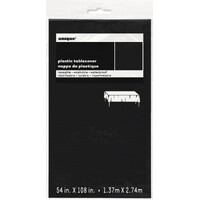 Midnight Black Unique Plastic Tablecover Rectangle 137Cm X 274Cm