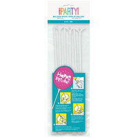 6 Balloon Sticks And Cups - White