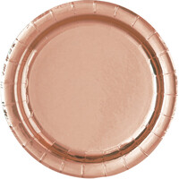 Rose Gold 8 X 23Cm (9inch) Round Paper Plates