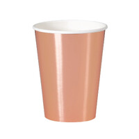 Rose Gold Foil 8 X 355Ml (12Oz) Paper Cups