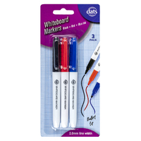 Marker Whiteboard 3Pk Mixed Black Blue Red Ink Pen Style 