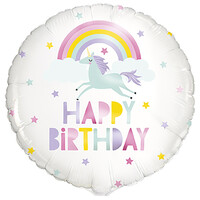 Rainbow Unicorn Happy Birthday 45Cm