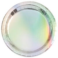 Iridescent Foil 8 X 23Cm (9inch) Round Paper Plates