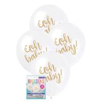 Oh Baby 8 X 30Cm (12inch) Balloons - White
