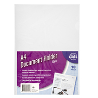 Document File Holder Pp A4 10Pk Clear 