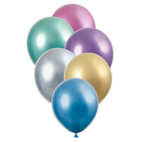 Assorted - 6 X 27.9Cm (11inch) Platinum Metallic Balloons