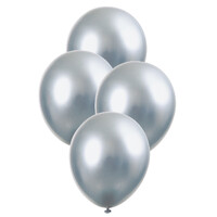 Silver - 6 X 27.9Cm (11inch) Platinum Metallic Balloons