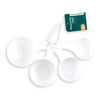 MEASURING CUP PLASTIC SET OF 4 WHITE