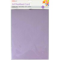 Pearlise Card Heavy Weight A4 6Pk  15 Lilac