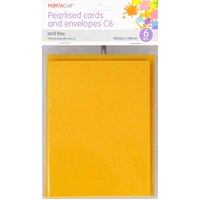 Prlse Card&Envlop C6 Pk6Ltgold