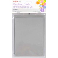 Prlse Card&Envlop C6 Pk6 Silvr