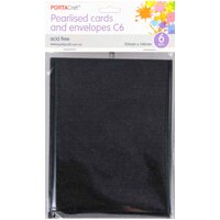 Pearlise Card & Envelope C6 6Pk  01 Gunmetal