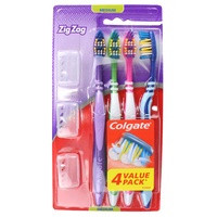 Colgate Pk4 Toothbrush Zig Zag Soft & Medium Assorted
