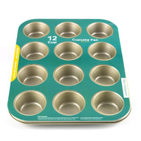 Cupcake Tray 12 Cup Non-Stick Champagne Col 35X26.5X3Cm