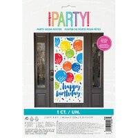 Birthday Balloon Cheer Door Poster 152Cm L X 69Cm W (27inch X 6