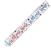 Welcome Home Red, White & Blue Foil Banner 3.65M (12')