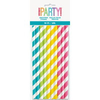 10 Paper Smoothie Straws Assorted Colours: 2 Each: Caribbean