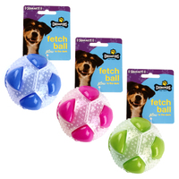 Dog Toy Squeaky Ball 8.5Cm Glow In Dark 3 Asstd Colours