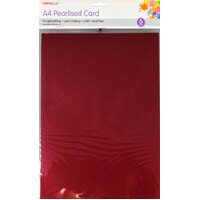 Pearlise Card Heavy Weight A4 6Pk  17 Red